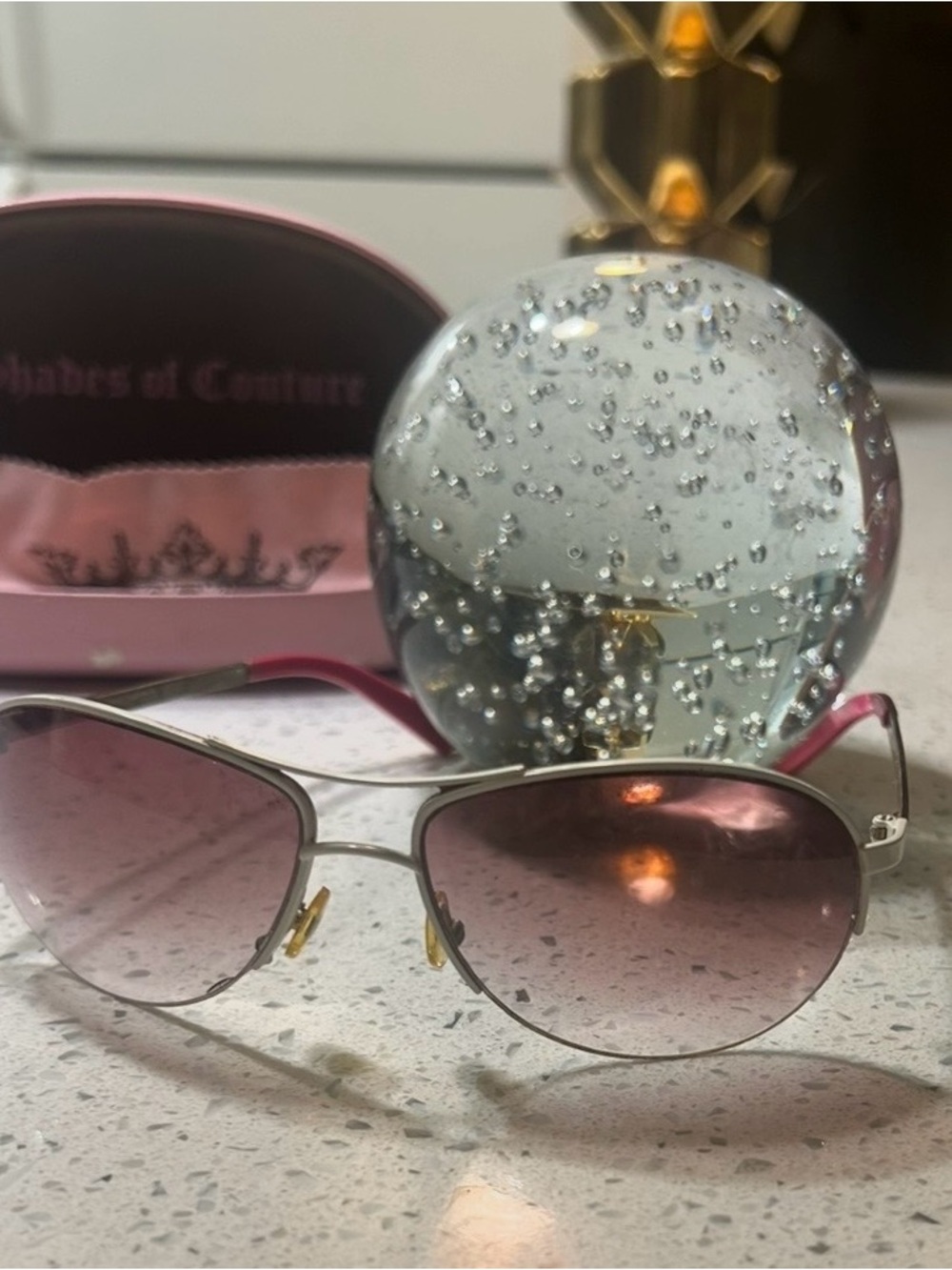 Juicy Couture Silver and Pink Lens Stylish Sunglasses